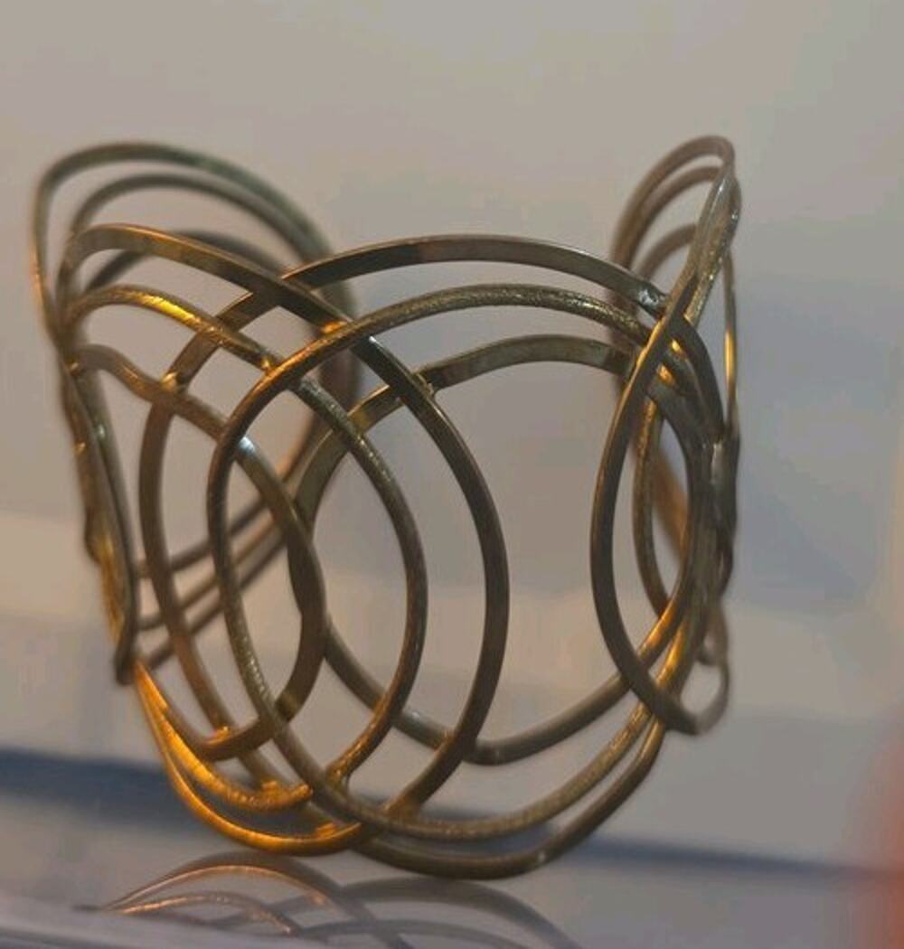 Vintage Brass Wire Cuff Bracelet